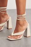 MissPap Linen Look Padded Strappy Heels thumbnail 2