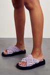 MissPap Satin Ruched Cross Over Sandals thumbnail 3