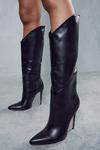 MissPap Dip Front Knee High Boots thumbnail 1