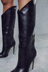 MissPap Dip Front Knee High Boots thumbnail 2