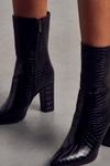 MissPap Croc Heeled Ankle Boots thumbnail 2