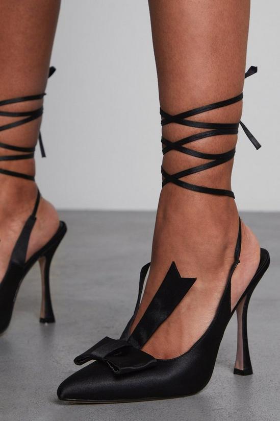 MissPap Bow Detail Strappy Lace Up Heels 2