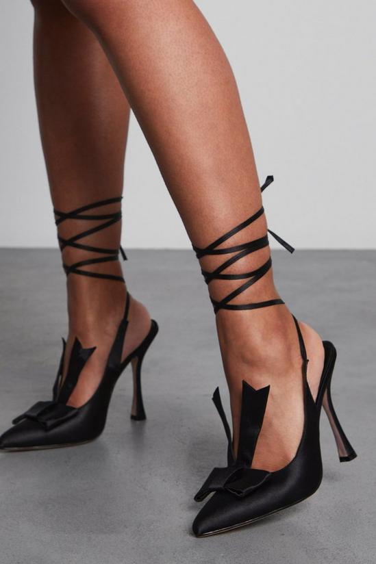 MissPap Bow Detail Strappy Lace Up Heels 3