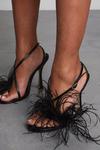 MissPap Feather Detail Strappy Heels thumbnail 2