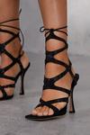 MissPap Premium Embellished Caged Lace Up Heels thumbnail 2