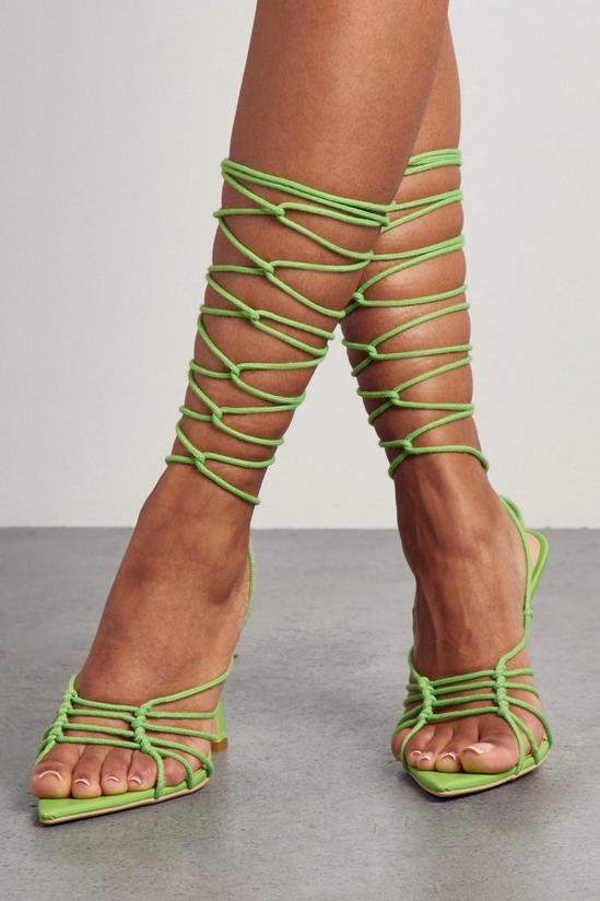 MissPap Woven Strappy Lace Up Heels 1