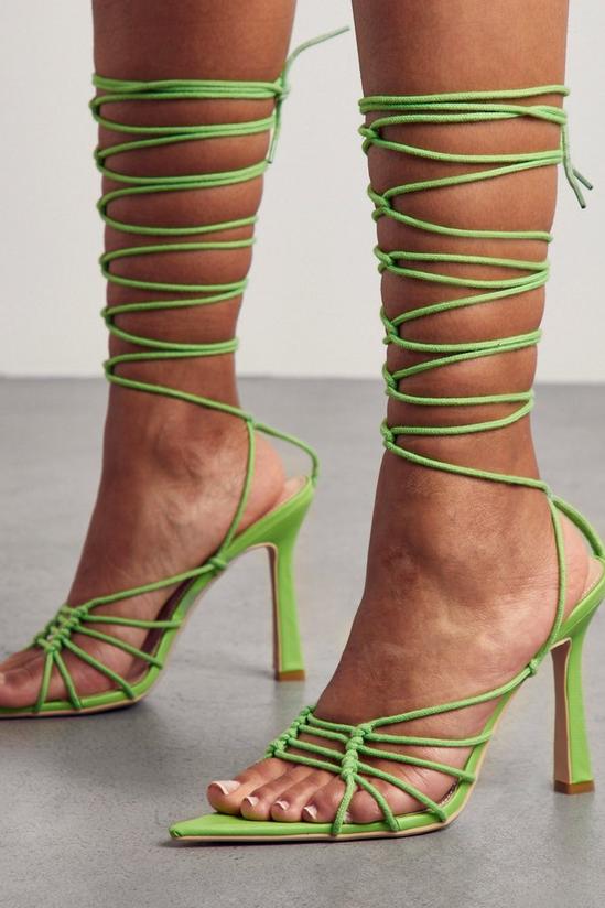 MissPap Woven Strappy Lace Up Heels 2