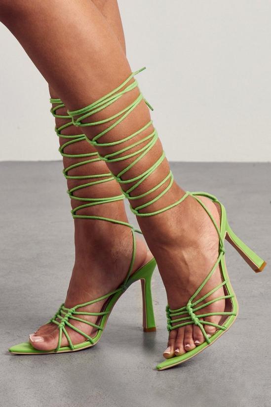 MissPap Woven Strappy Lace Up Heels 3