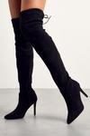 MissPap Over The Knee Faux Suede Heeled Boots thumbnail 1