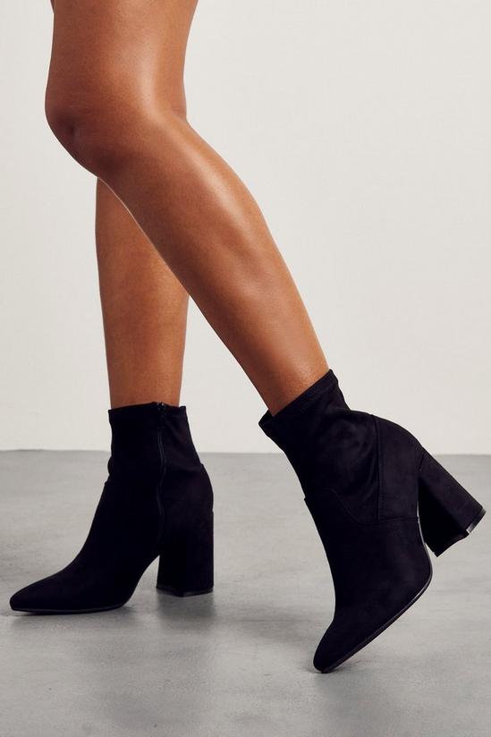 MissPap Faux Suede Flared Heeled Boots 1