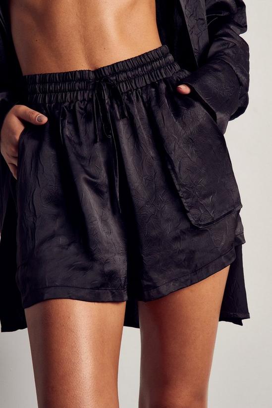 MissPap Textured Crinkle Satin Relaxed Shorts 2