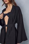 MissPap Oversized Linen Look Belted Beach Cover Up thumbnail 2