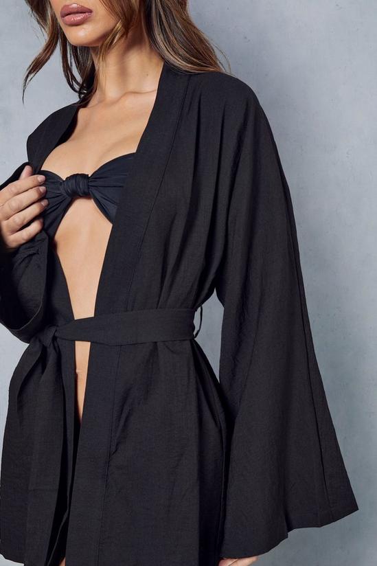 MissPap Oversized Linen Look Belted Beach Cover Up 2