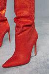 MissPap Premium Diamante Heeled Knee High Boots thumbnail 2