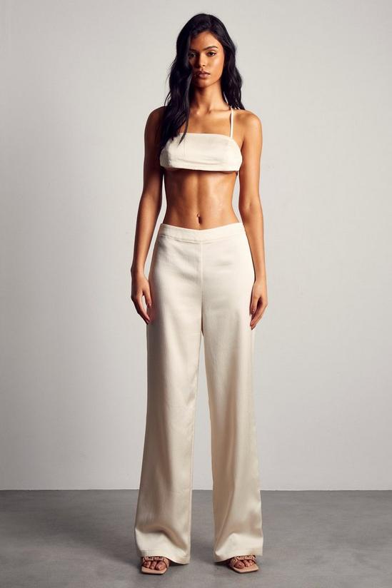 MissPap Hammered Satin Bralet And Trouser Co-ord 1