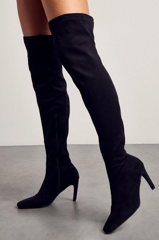 MissPap Faux Suede Over The Knee Heeled Boots 3