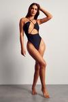 MissPap Strappy Cross Front High Leg Swimsuit thumbnail 4