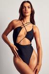 MissPap Strappy Cross Front High Leg Swimsuit thumbnail 5