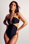 MissPap Strappy Cross Front Cut Out Swimsuit thumbnail 1
