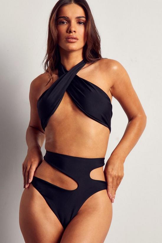MissPap Halter Neck Cross Over Cut Out Bikini Set 1