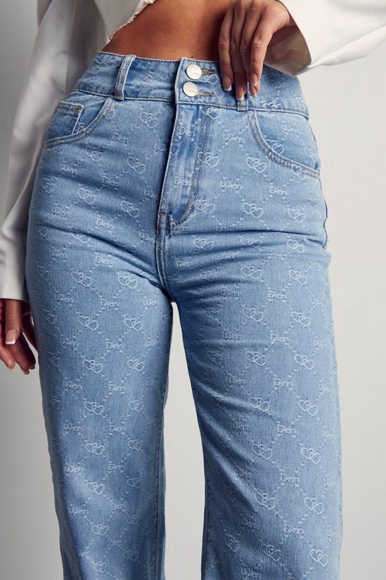 MissPap Wide Leg Jeans With Diamond Pattern 2