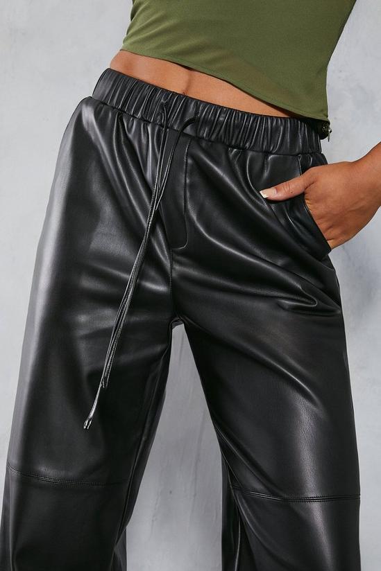 MissPap Leather Look Straight Leg Jogger Trousers 2