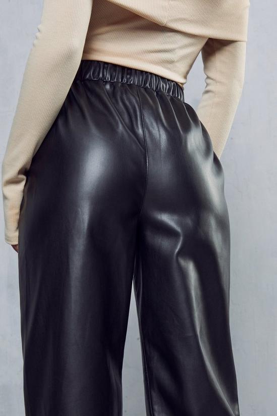 MissPap Leather Look Straight Leg Jogger Trousers 5