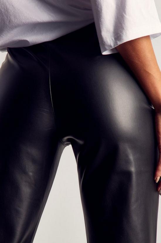MissPap Leather Look Slim Split Front Trouser 2