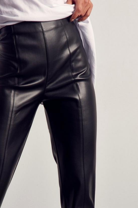 MissPap Leather Look Slim Split Front Trouser 5