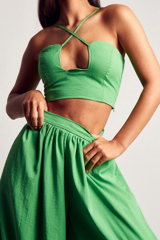 MissPap Linen Look Strappy Cut Out Crop Top 2