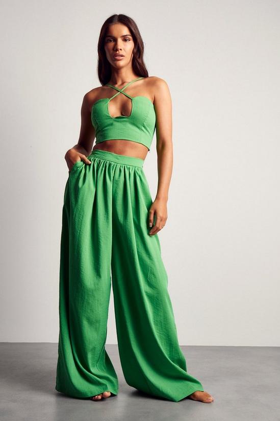 MissPap Linen Look Strappy Cut Out Crop Top 4