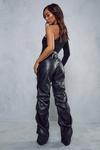 MissPap Leather Look Ruched Leg Trousers thumbnail 3