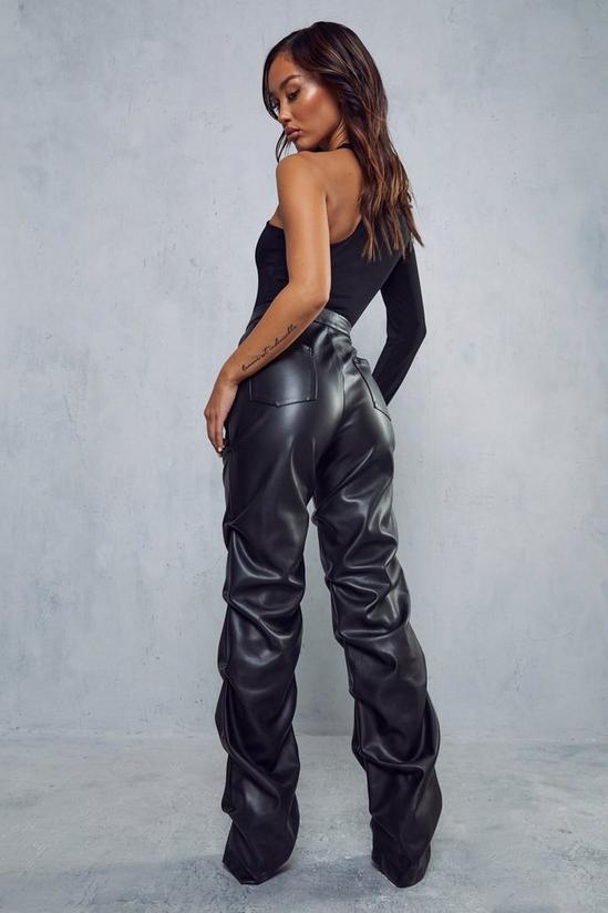 MissPap Leather Look Ruched Leg Trousers 3