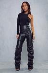 MissPap Leather Look Ruched Leg Trousers thumbnail 4