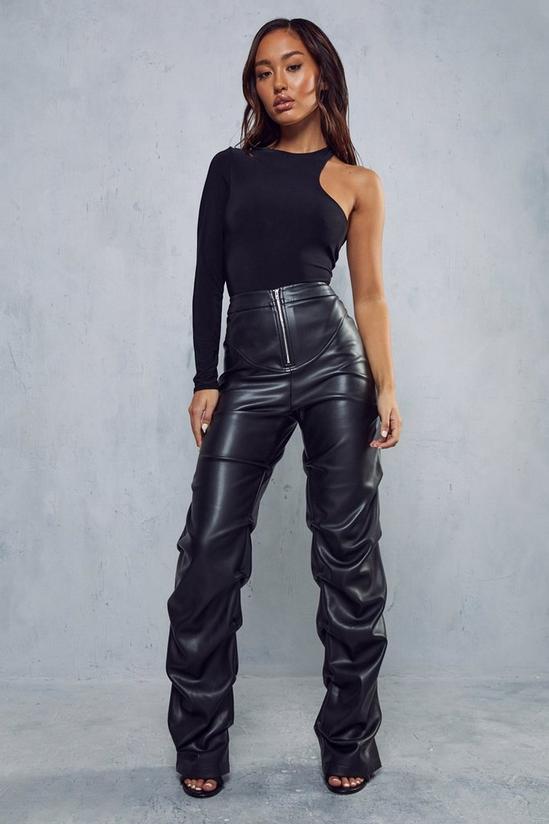 MissPap Leather Look Ruched Leg Trousers 4