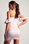 MissPap Frill Shoulder Textured Satin Mini Dress thumbnail 3