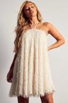 MissPap Textured Feathered Cross Front Low Back Dress thumbnail 1