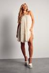 MissPap Textured Feathered Cross Front Low Back Dress thumbnail 4