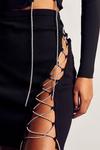 MissPap Diamante Cord Ribbed Mini Skirt thumbnail 2