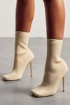 MissPap Ribbed Square Toe Ankle Boots thumbnail 3