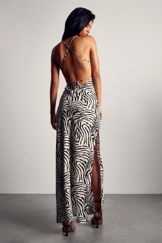 MissPap Zebra Print Cowl Neck Maxi Dress 3