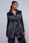 MissPap Padded Longline Belted Gilet thumbnail 1