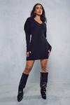 MissPap V Neck Puff Sleeve Knitted Dress thumbnail 4