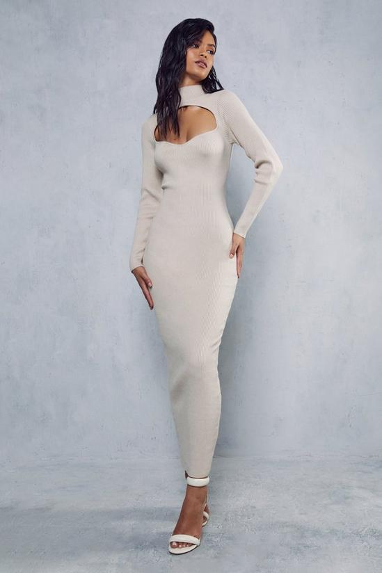 MissPap High Neck Cut Out Knitted Maxi Dress 1