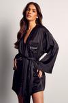 MissPap Luxe Satin Bridesmaid Embroidered Robe thumbnail 1