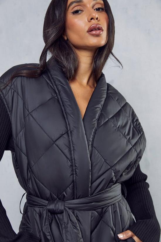 MissPap Longline Quilted Belted Gilet 2