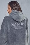 MissPap Acid Wash Embroidered Oversized Hoodie thumbnail 6