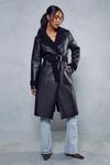 MissPap Leather Look Belted Teddy Lined Coat thumbnail 4