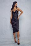 MissPap Premium Satin Asymmetric Strap Midi Dress thumbnail 1