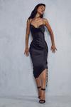 MissPap Premium Satin Asymmetric Strap Midi Dress thumbnail 4